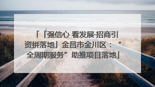 「强信心 看发展·招商引资拼落地」金昌市金川区：“全周期服务”助推项目落地