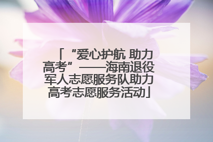 “爱心护航 助力高考”——海南退役军人志愿服务队助力高考志愿服务活动