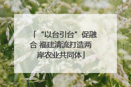 “以台引台”促融合 福建清流打造两岸农业共同体