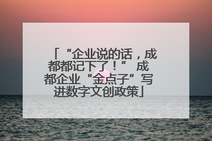 “企业说的话，成都都记下了！” 成都企业“金点子”写进数字文创政策