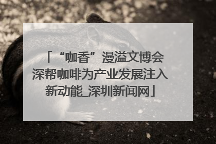“咖香”漫溢文博会 深帮咖啡为产业发展注入新动能_深圳新闻网