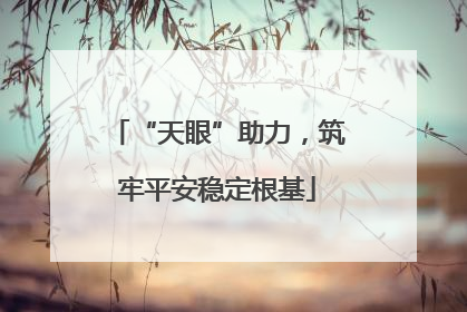 “天眼”助力，筑牢平安稳定根基