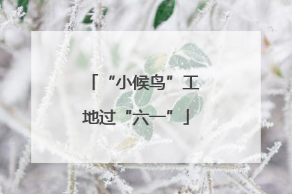 “小候鸟”工地过“六一”
