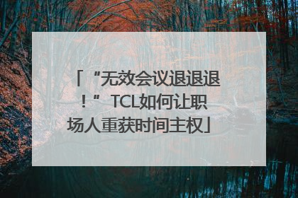 “无效会议退退退！”TCL如何让职场人重获时间主权