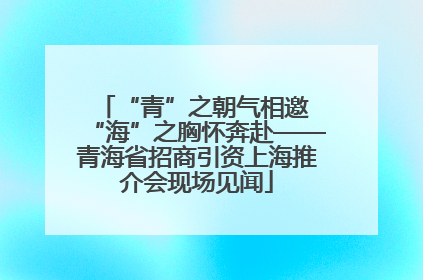 “青”之朝气相邀 “海”之胸怀奔赴——青海省招商引资上海推介会现场见闻