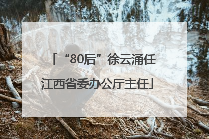 “80后”徐云涌任江西省委办公厅主任