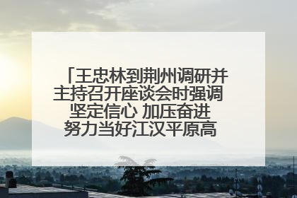 王忠林到荆州调研并主持召开座谈会时强调 坚定信心 加压奋进 努力当好江汉平原高质量发展排头兵