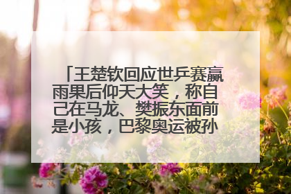 王楚钦回应世乒赛赢雨果后仰天大笑，称自己在马龙、樊振东面前是小孩，巴黎奥运被孙颖莎带着打