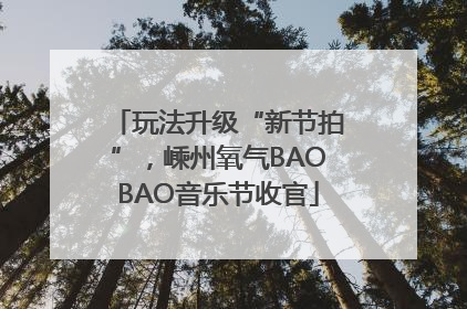 玩法升级“新节拍”，嵊州氧气BAOBAO音乐节收官