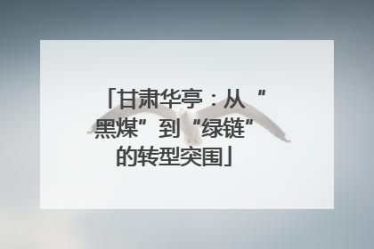 甘肃华亭：从“黑煤”到“绿链”的转型突围