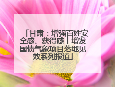 甘肃：增强百姓安全感、获得感丨增发国债气象项目落地见效系列报道