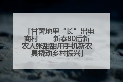 甘薯地里“长”出电商村——新泰80后新农人张甜甜用手机新农具撬动乡村振兴
