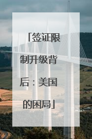 签证限制升级背后：美国的困局