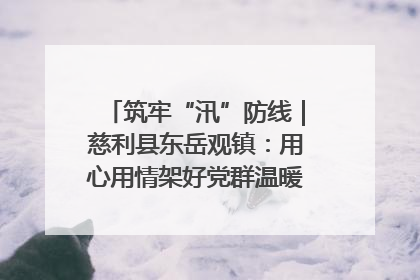 筑牢“汛”防线｜慈利县东岳观镇：用心用情架好党群温暖悠长的“连心桥”