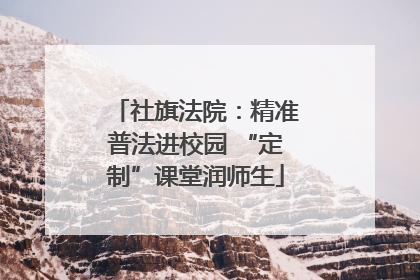 社旗法院：精准普法进校园 “定制”课堂润师生