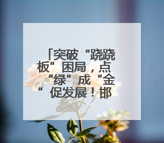 突破“跷跷板”困局，点“绿”成“金”促发展！邯郸推动经济发展与环境保护互促共赢