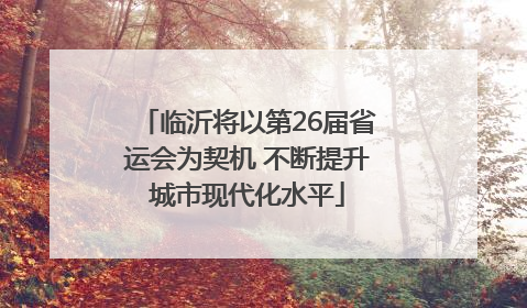 临沂将以第26届省运会为契机 不断提升城市现代化水平
