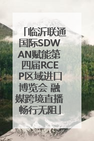 临沂联通国际SDWAN赋能第四届RCEP区域进口博览会 融媒跨境直播畅行无阻