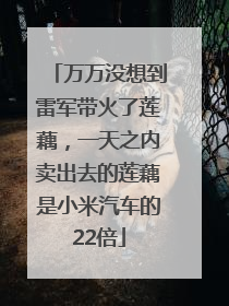 万万没想到雷军带火了莲藕，一天之内卖出去的莲藕是小米汽车的22倍