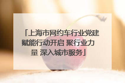 上海市网约车行业党建赋能行动开启 聚行业力量 深入城市服务