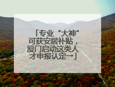 专业“大神”可获安居补贴，厦门启动这类人才申报认定→