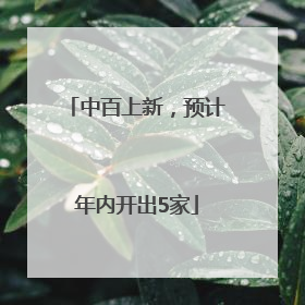 中百上新，预计年内开出5家