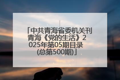 中共青海省委机关刊 青海《党的生活》2025年第05期目录 (总第500期)