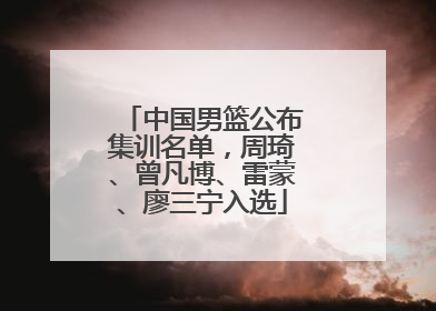 中国男篮公布集训名单，周琦、曾凡博、雷蒙、廖三宁入选