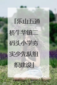 乐山五通桥牛华镇二码头小学夯实少先队组织建设