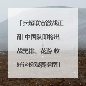 乒超联赛激战正酣 中国队即将出战男排、花游 收好这份观赛指南