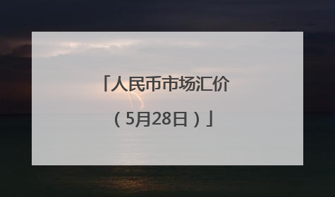 人民币市场汇价（5月28日）