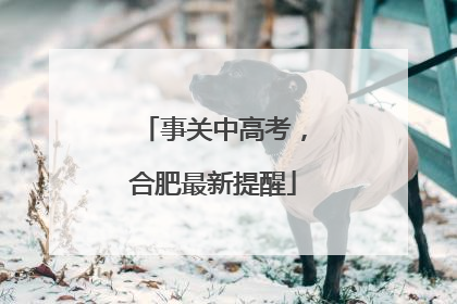 事关中高考，合肥最新提醒