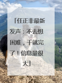 任正非最新发声：不去想困难，干就完了！信息量很大