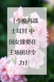 今晚再战土耳其 中国女排要在主场拼尽全力