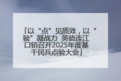 以“点”见质效，以“验”凝战力  英德连江口镇召开2025年度基干民兵点验大会