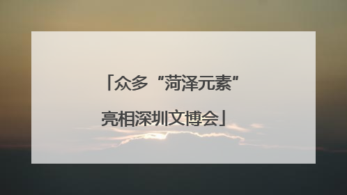 众多“菏泽元素”亮相深圳文博会