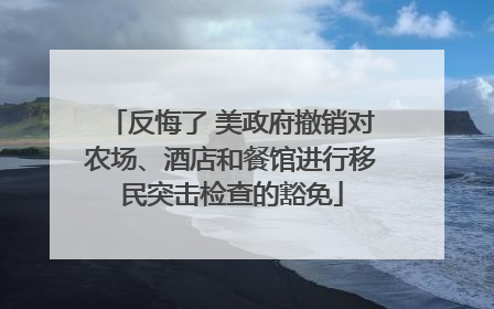 反悔了 美政府撤销对农场、酒店和餐馆进行移民突击检查的豁免