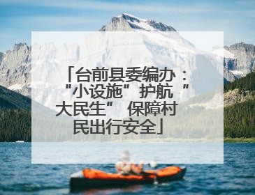 台前县委编办：“小设施”护航“大民生” 保障村民出行安全