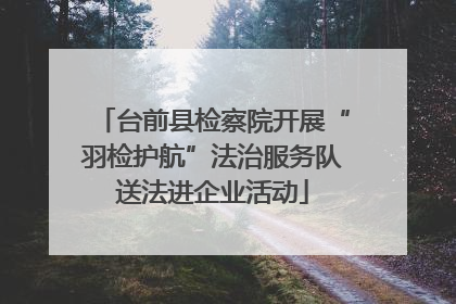 台前县检察院开展“羽检护航”法治服务队送法进企业活动