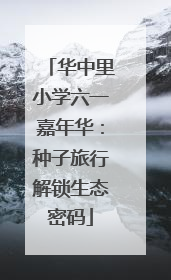 华中里小学六一嘉年华：种子旅行解锁生态密码