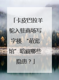 卡皮巴拉羊驼入驻商场写字楼 “萌宠馆”暗藏哪些隐患？