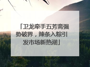 卫龙牵手五芳斋强势破界，辣条入粽引发市场新热潮