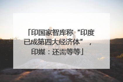印国家智库称“印度已成第四大经济体”，印媒：还需等等