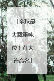 全球最大载重吨位！在大连命名