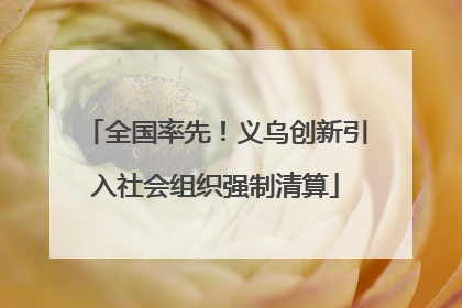 全国率先！义乌创新引入社会组织强制清算