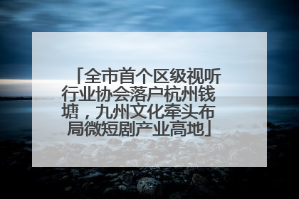 全市首个区级视听行业协会落户杭州钱塘，九州文化牵头布局微短剧产业高地