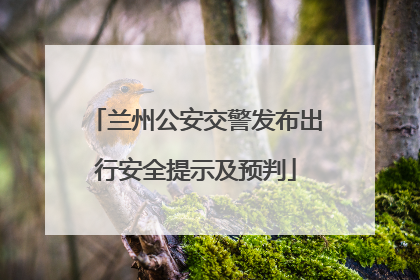 兰州公安交警发布出行安全提示及预判