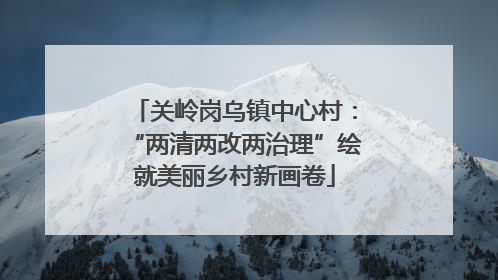 关岭岗乌镇中心村：“两清两改两治理”绘就美丽乡村新画卷