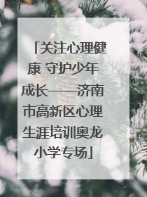 关注心理健康 守护少年成长——济南市高新区心理生涯培训奥龙小学专场