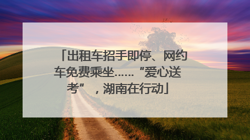 出租车招手即停、网约车免费乘坐……“爱心送考”，湖南在行动
